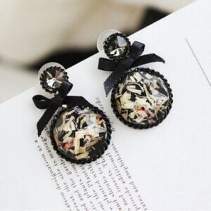 Luxury Wild vintage Stone Bow Earrings jewelry